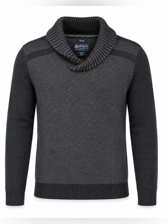 American Rag Other - American Rag Cie Shawl Collar 100% Cotton Knit Sweater Gray Black Men’s M